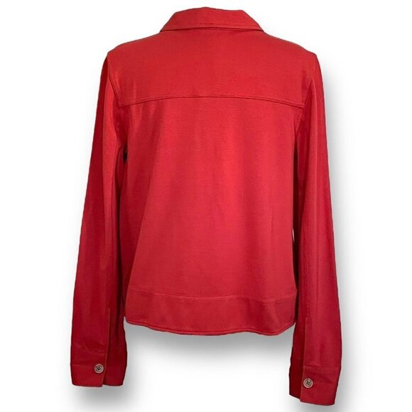 J Jill Wearever Collection Womens Double Face Jersey Jacket Sz M Terracotta Coat - Picture 6 of 7